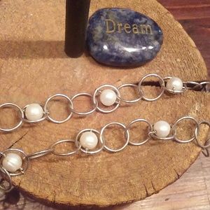 925 Sterling Silver & Faux Pearl Necklace